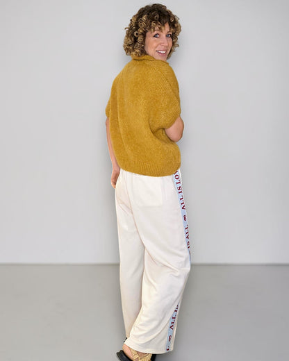 Mustard Collar Mohair Blend Vest