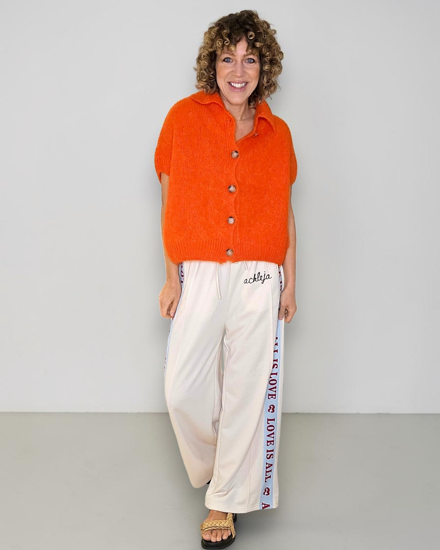 Mandarine Collar Mohair Blend Vest