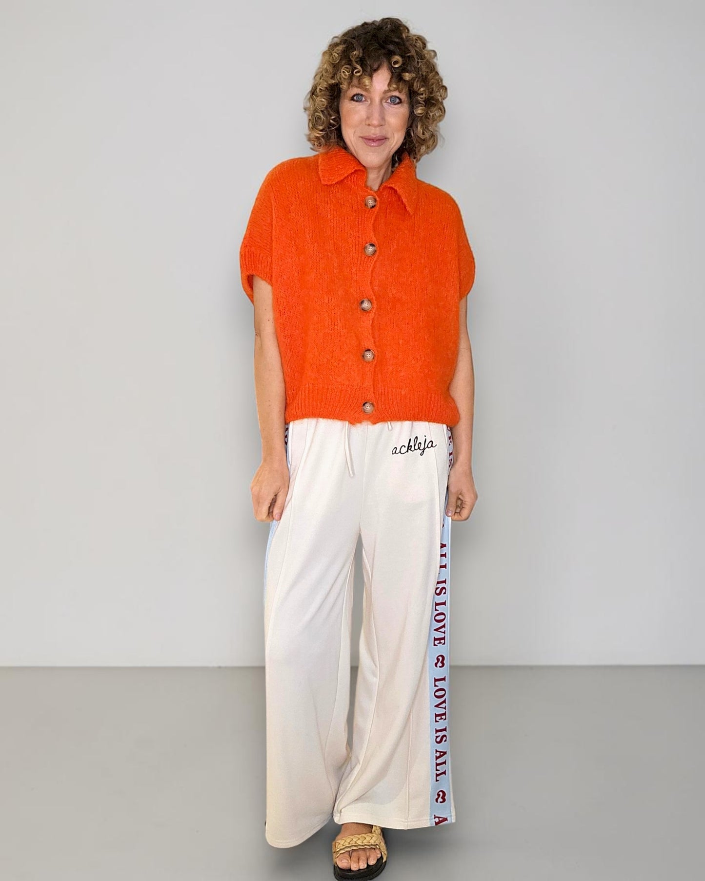 Mandarine Collar Mohair Blend Vest