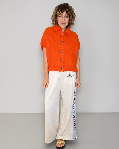 Mandarine Collar Mohair Blend Vest