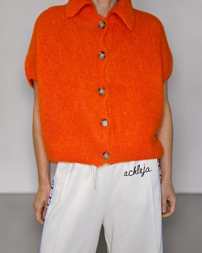 Mandarine Collar Mohair Blend Vest