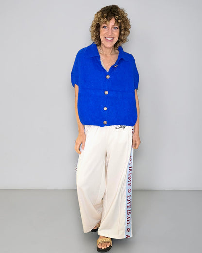 Cobalt Collar Mohair Blend Vest