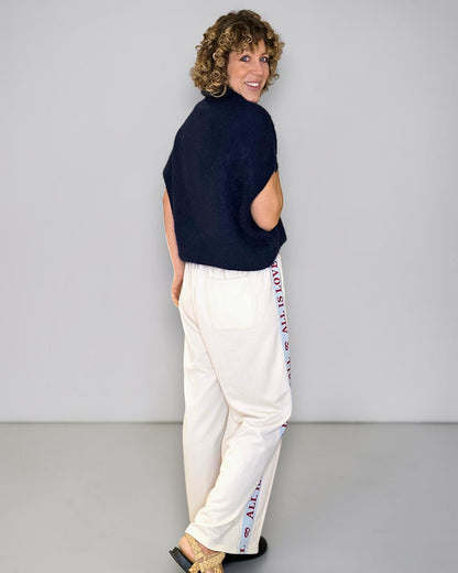 Midnight Navy Collar Mohair Blend Vest
