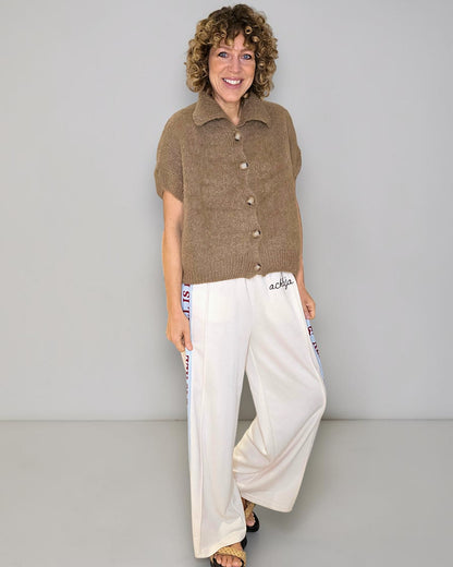 Cappuccino Collar Mohair Blend Vest