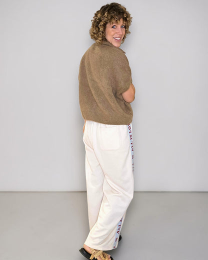 Cappuccino Collar Mohair Blend Vest