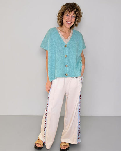 Mint Mohair Blend V-Neck Vest