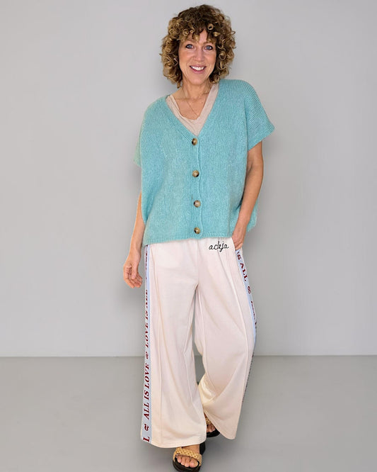 Mint Mohair Blend V-Neck Vest