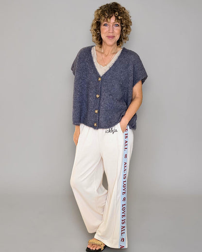 Drk Grey Mohair Blend V-Neck Vest