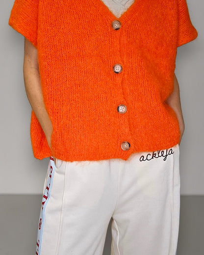 Mandarine Mohair Blend V-Neck Vest