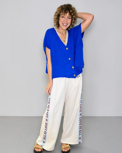 Cobalt Mohair Blend V-Neck Vest