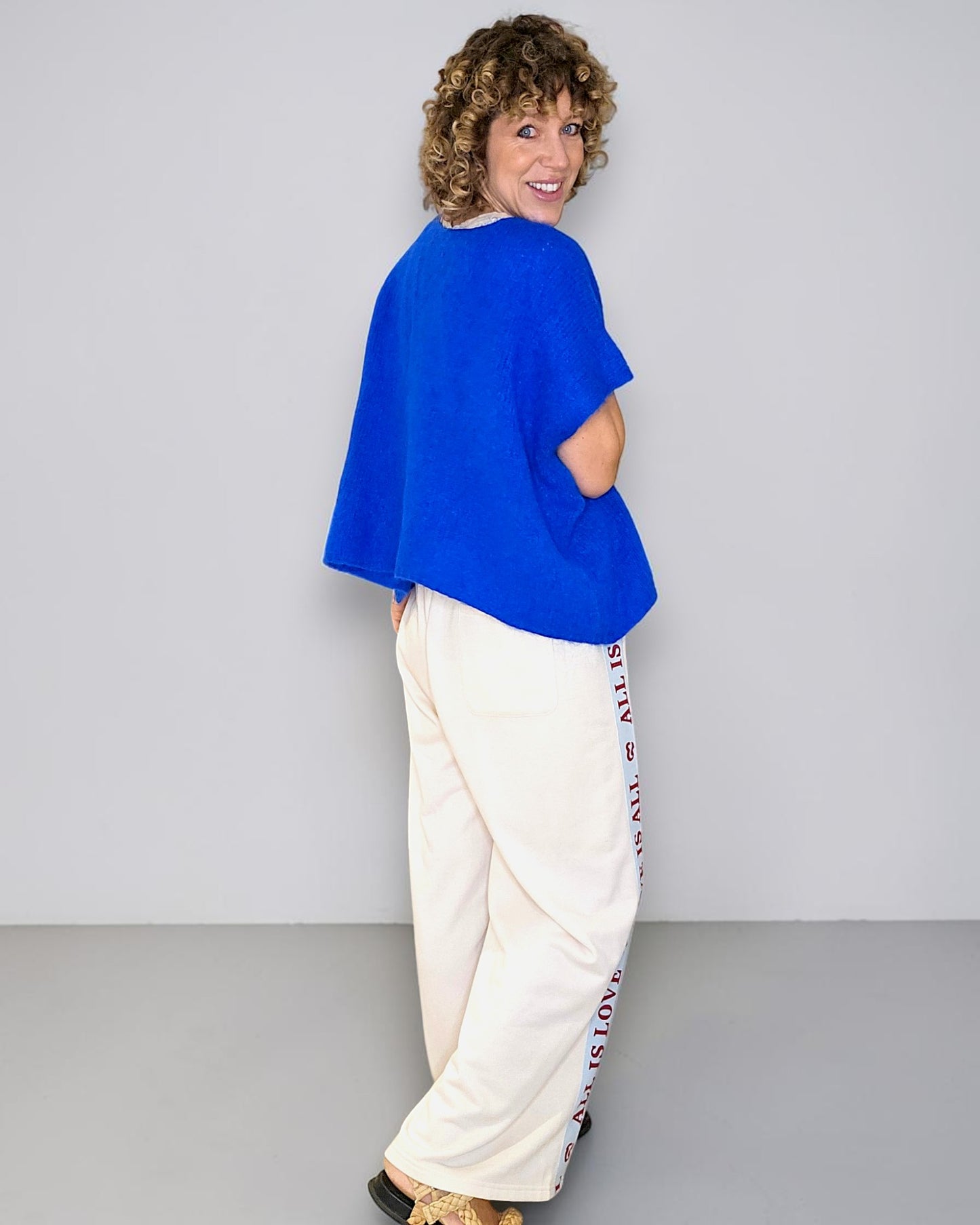Cobalt Mohair Blend V-Neck Vest