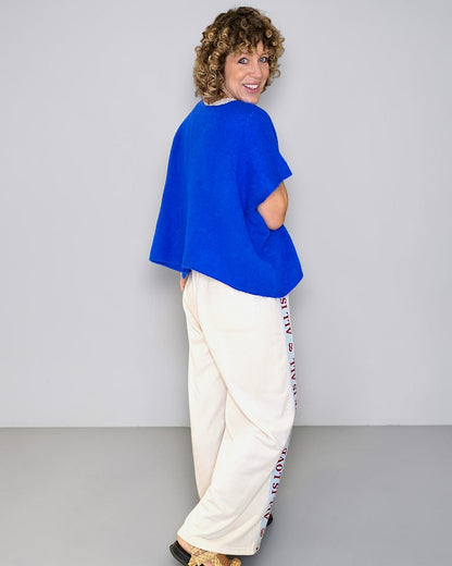 Cobalt Mohair Blend V-Neck Vest