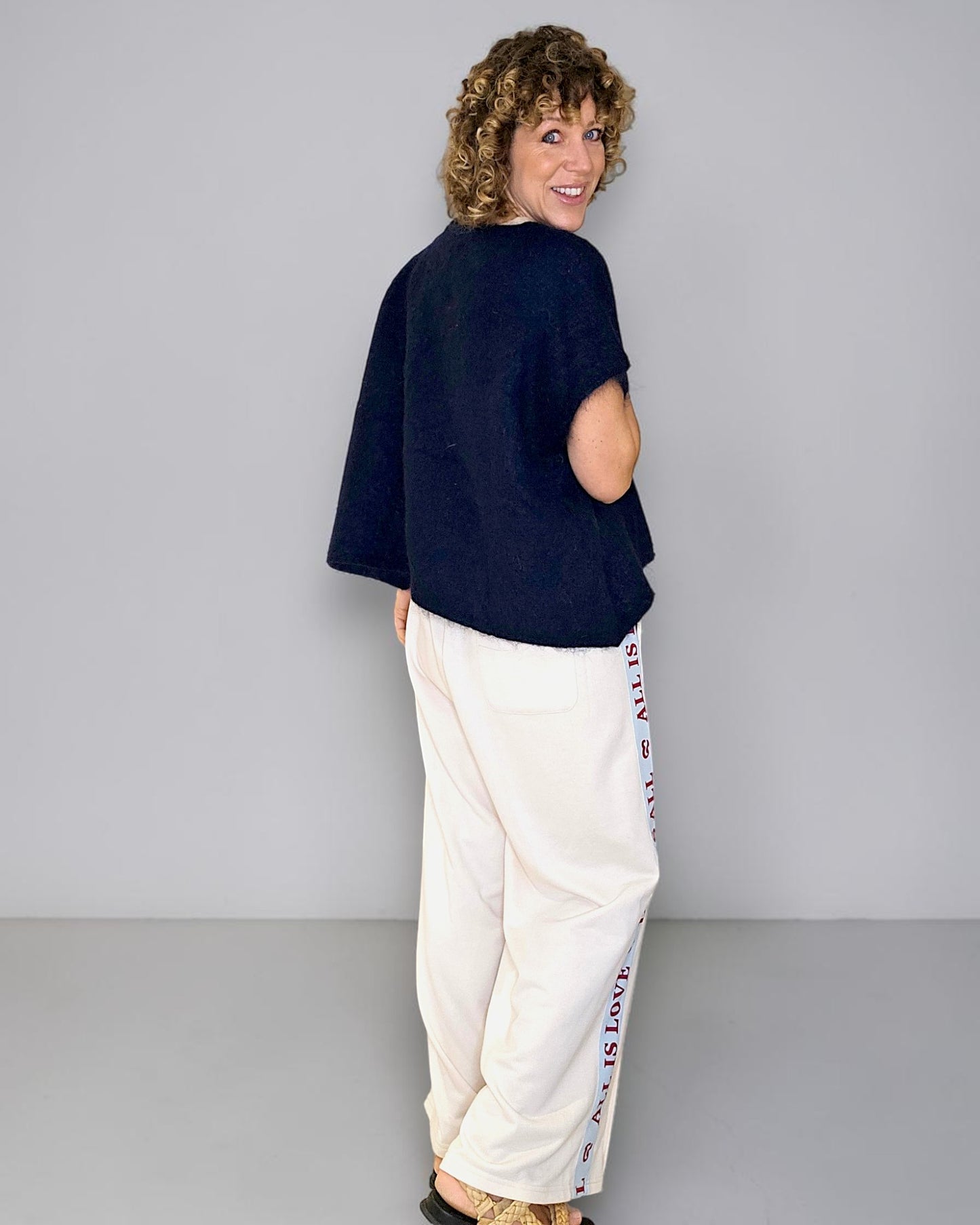Midnight Navy Mohair Blend V-Neck Vest