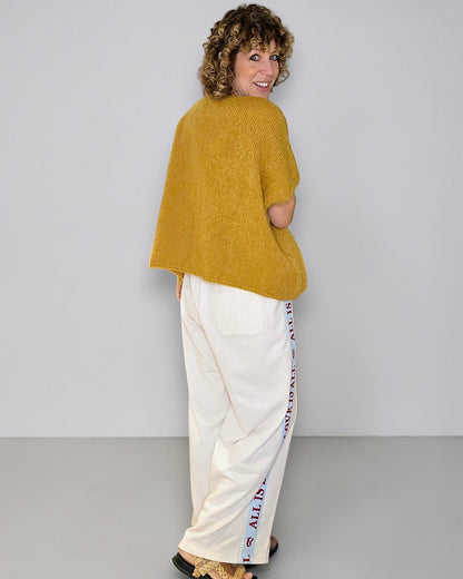 Mustard Mohair Blend V-Neck Vest