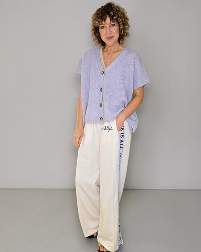 Lavender Mohair Blend V-Neck Vest