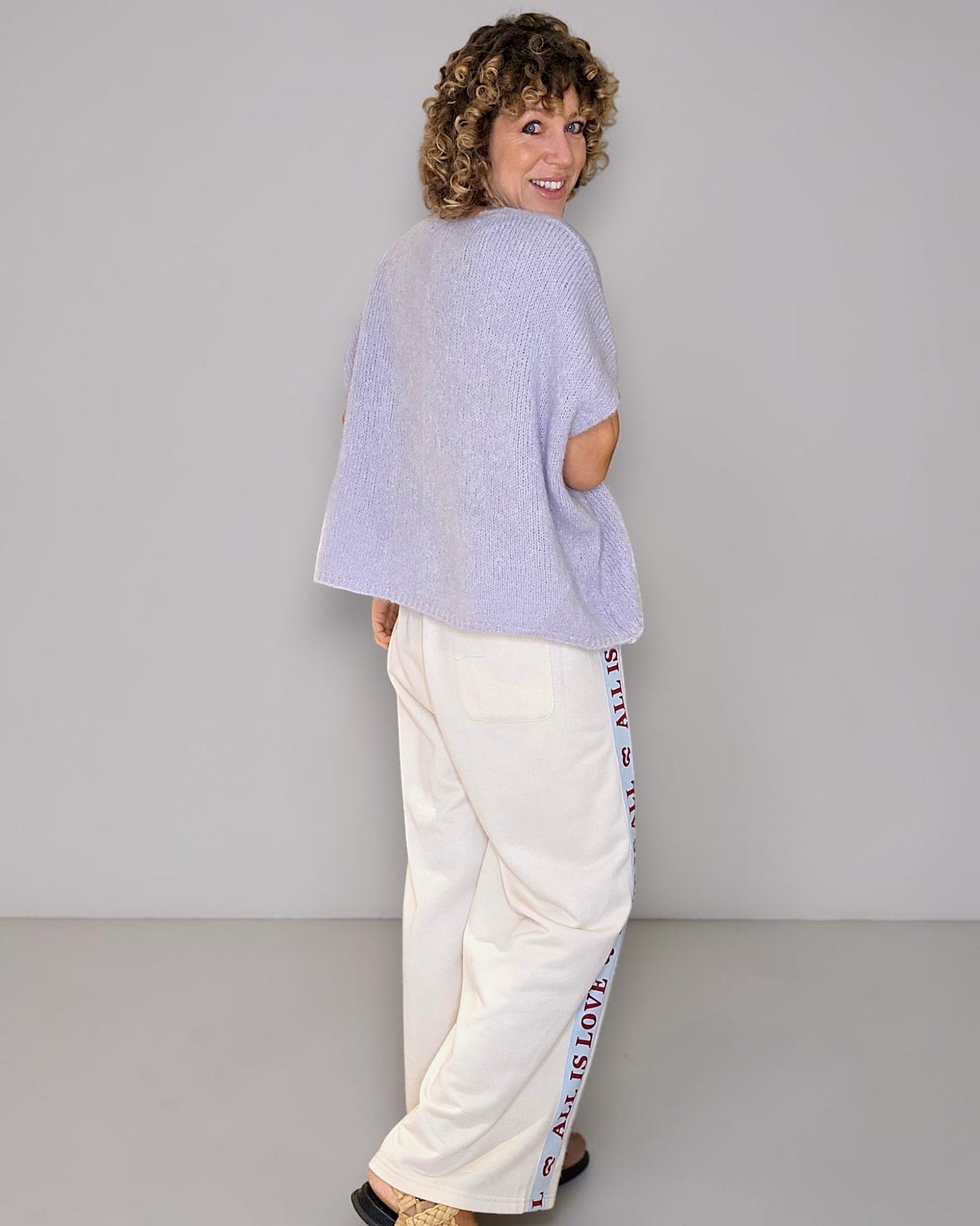 Lavender Mohair Blend V-Neck Vest