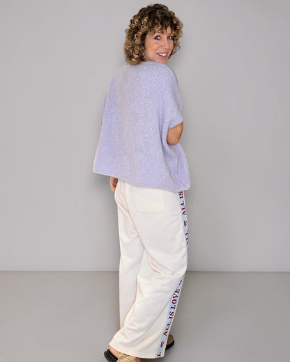Lavender Mohair Blend V-Neck Vest