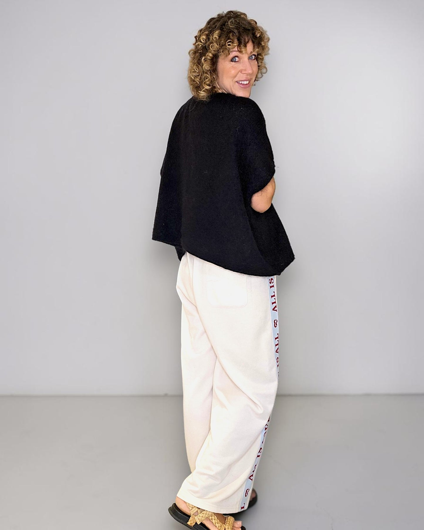 Black Mohair Blend V-Neck Vest