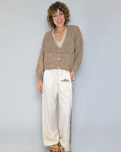 Caramel Chenille Cropped Cardigan