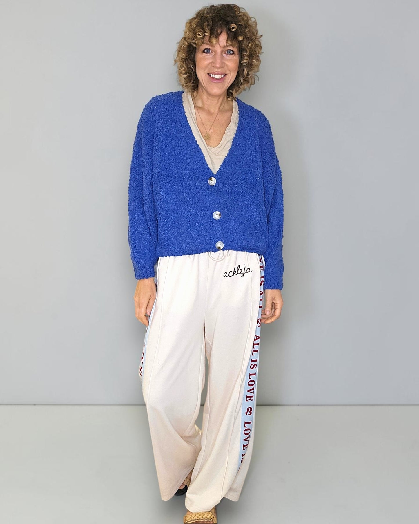 Cobalt Chenille Cropped Cardigan