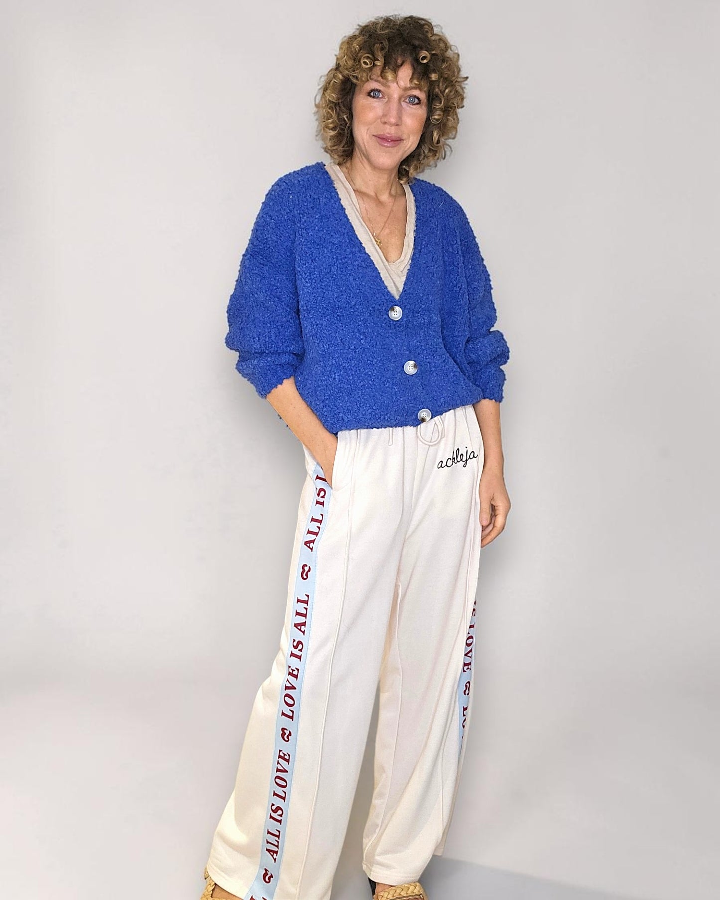 Cobalt Chenille Cropped Cardigan