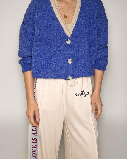 Cobalt Chenille Cropped Cardigan