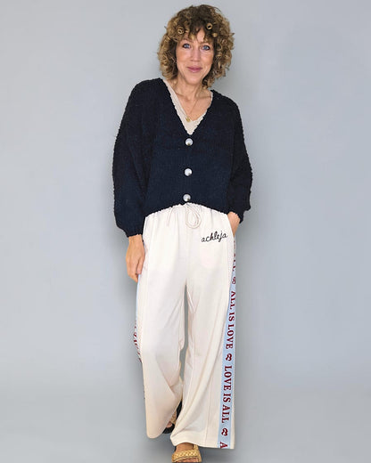 Midnight Navy Chenille Cropped Cardigan
