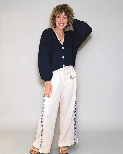 Midnight Navy Chenille Cropped Cardigan