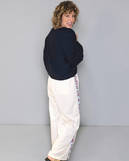 Midnight Navy Chenille Cropped Cardigan