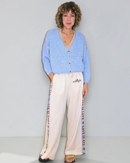 Baby Blue Chenille Cropped Cardigan