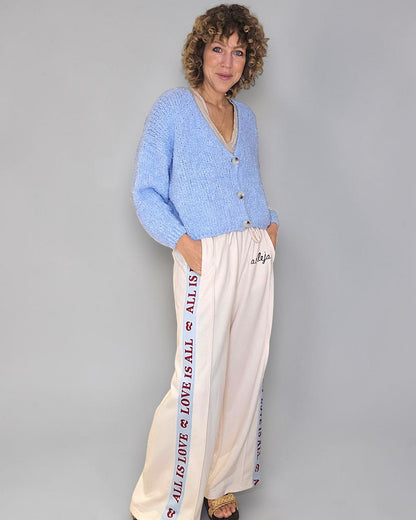 Baby Blue Chenille Cropped Cardigan