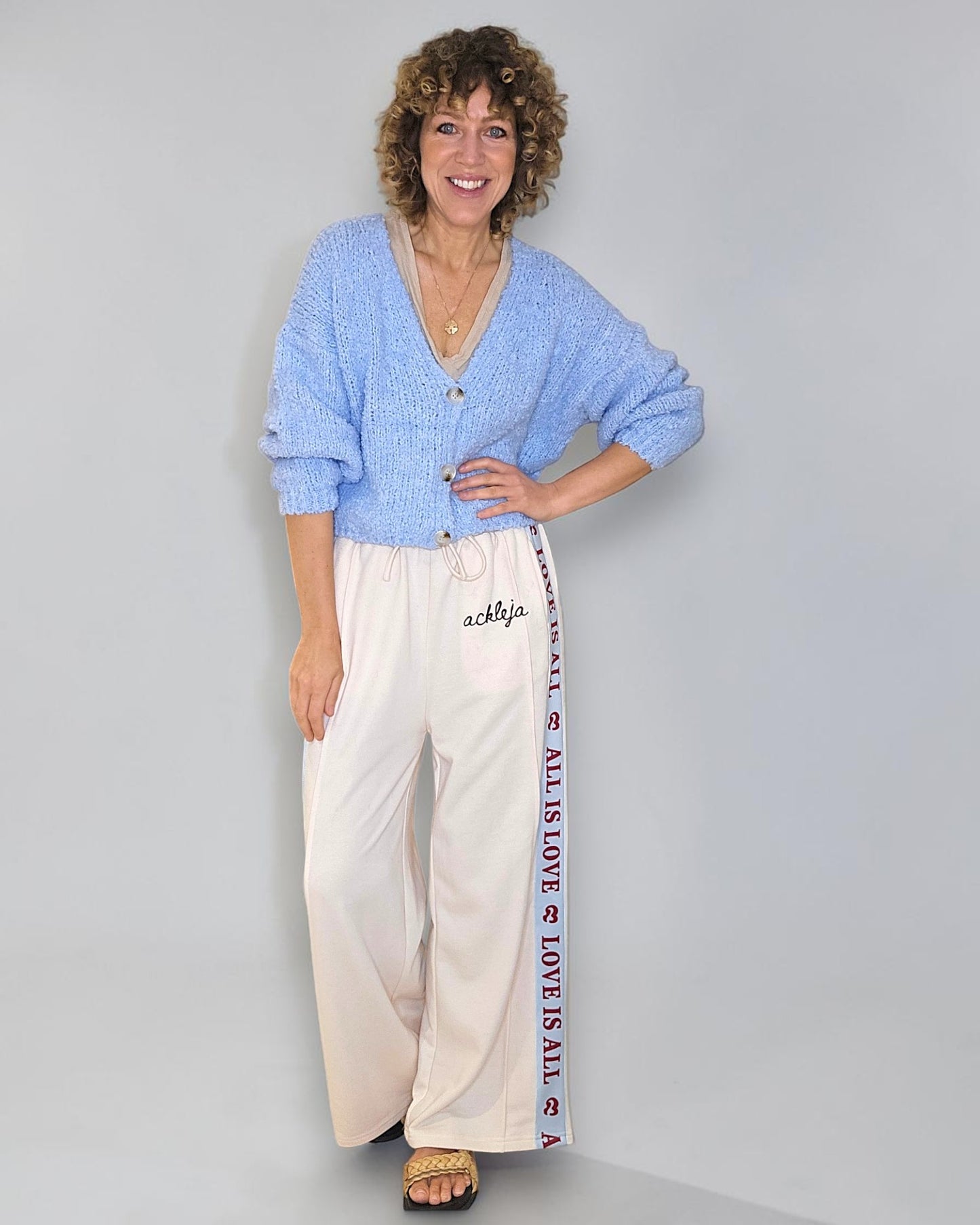 Baby Blue Chenille Cropped Cardigan