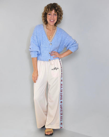 Baby Blue Chenille Cropped Cardigan