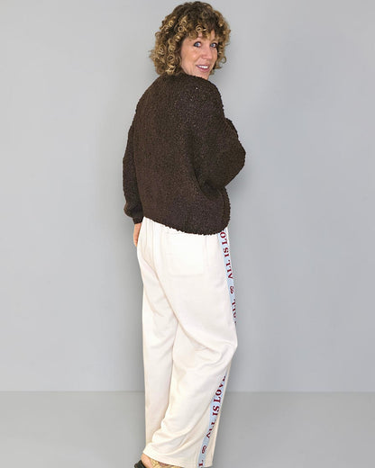 Drk Coffee Chenille Cropped Cardigan