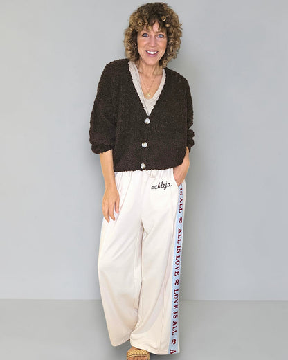 Drk Coffee Chenille Cropped Cardigan