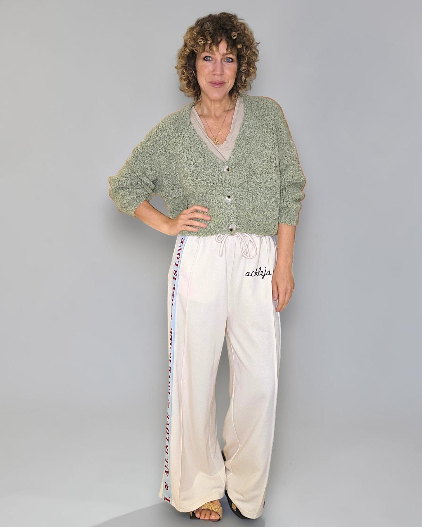 Sage Merle Chenille Cropped Cardigan