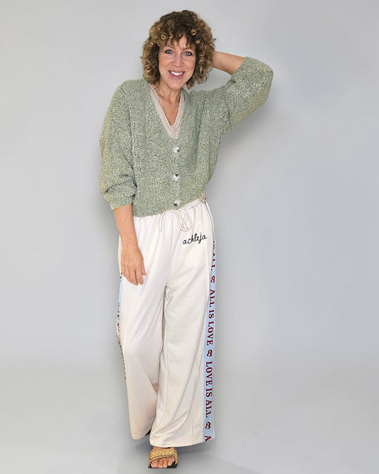 Sage Merle Chenille Cropped Cardigan