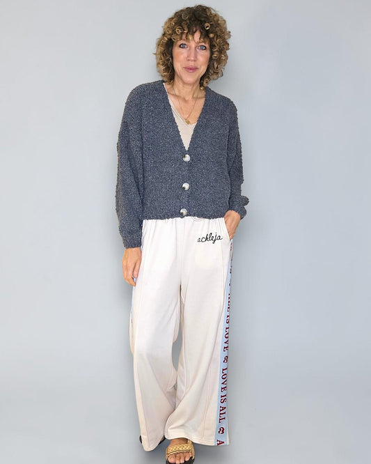 Charcoal Chenille Cropped Cardigan