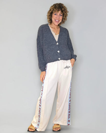 Charcoal Chenille Cropped Cardigan