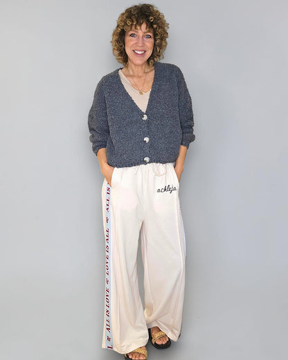 Charcoal Chenille Cropped Cardigan