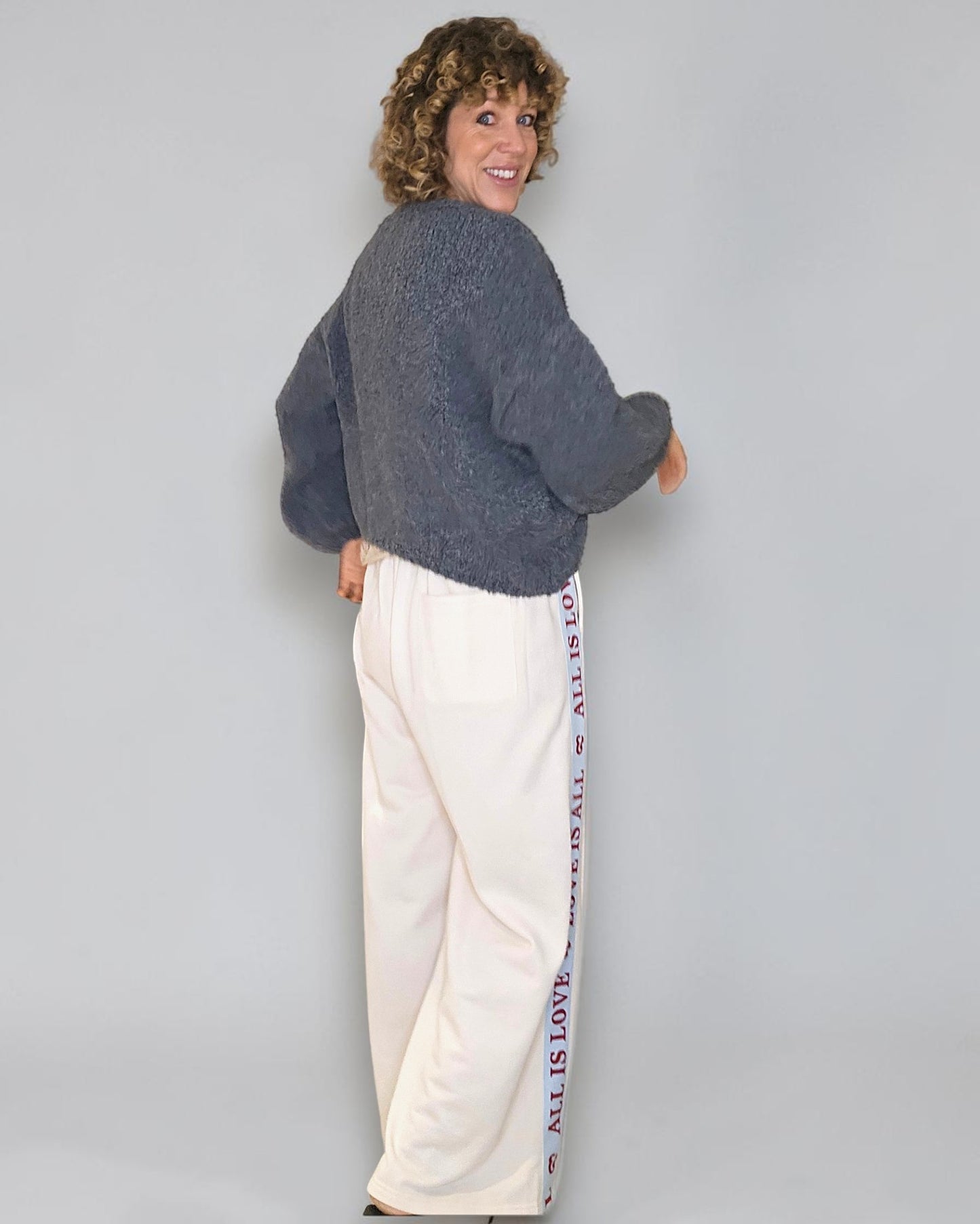 Charcoal Chenille Cropped Cardigan