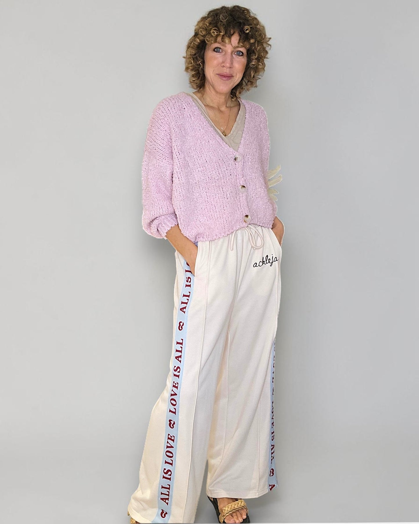 Baby Pink Chenille Cropped Cardigan