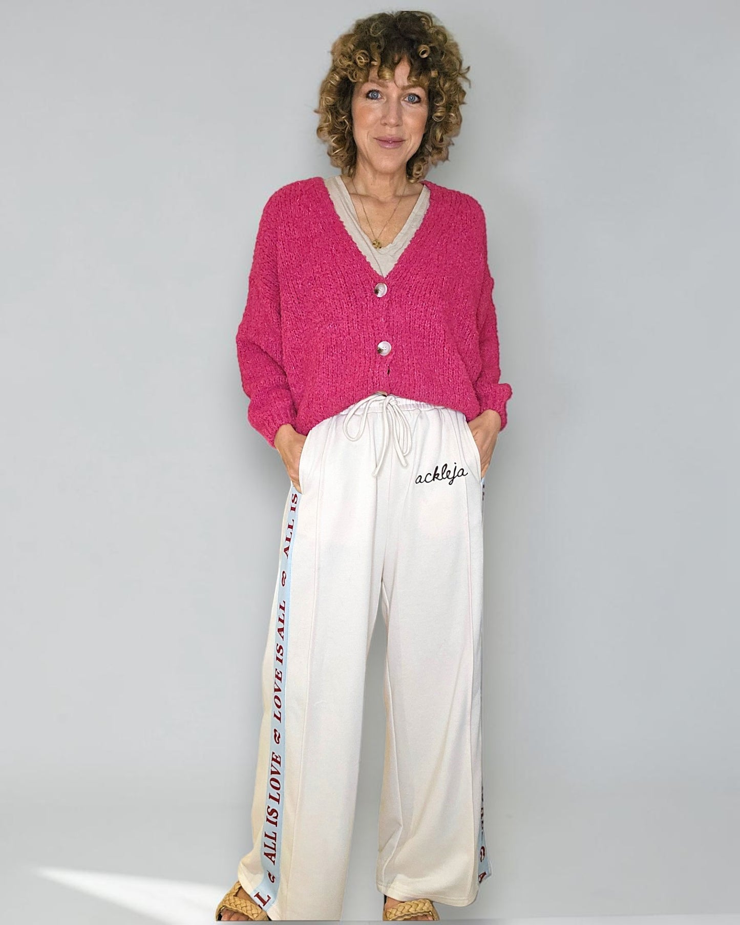 Hot Pink Chenille Cropped Cardigan