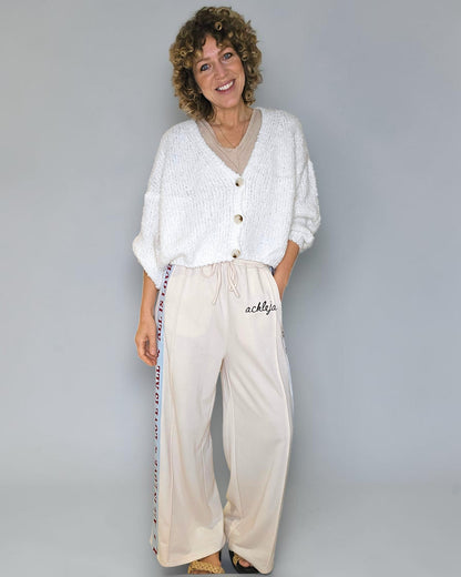 White Chenille Cropped Cardigan