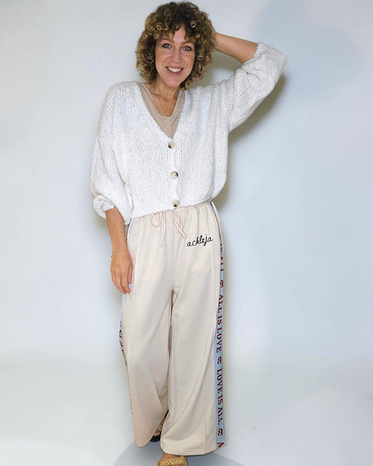 White Chenille Cropped Cardigan