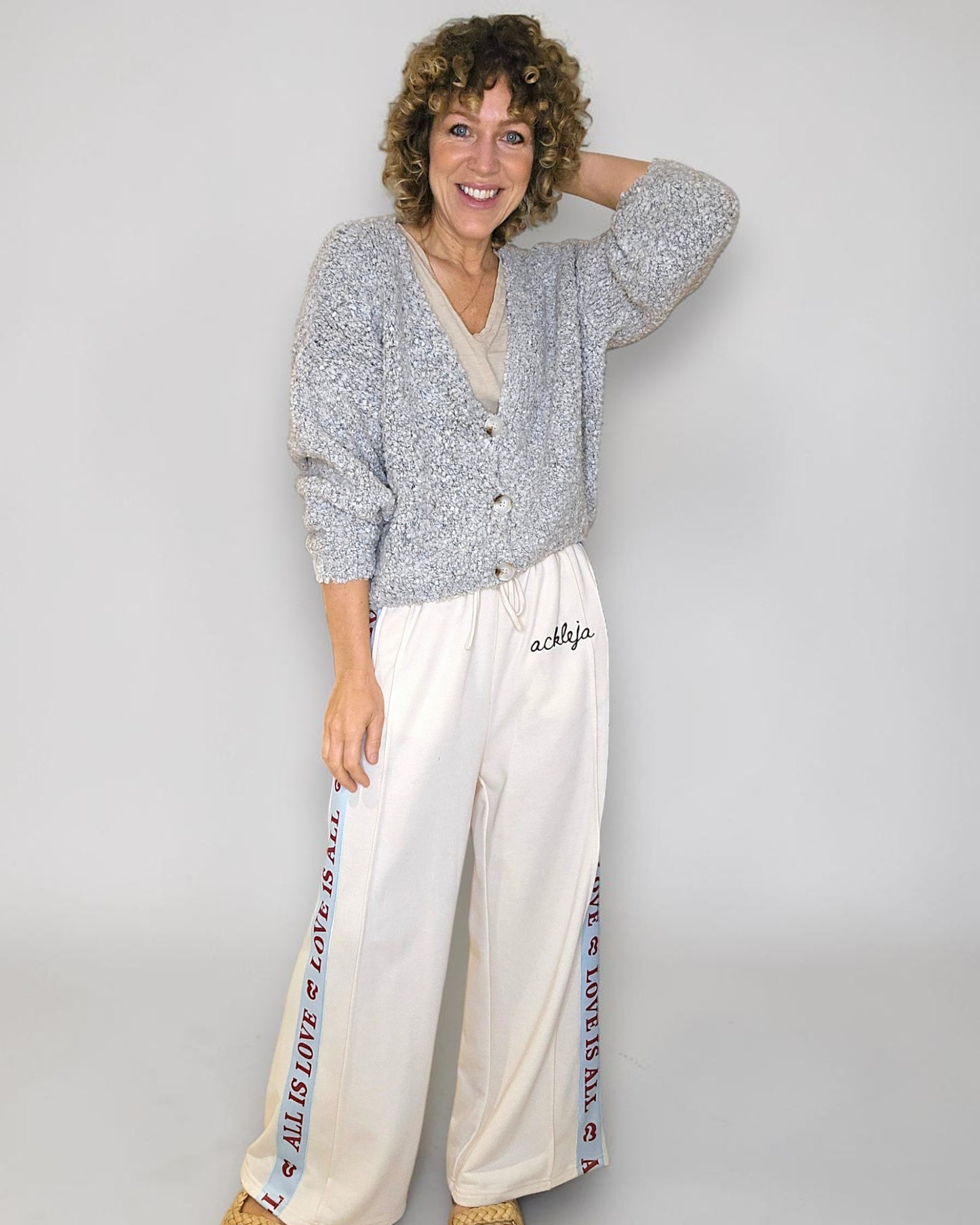 Cream Merle 2 tone Chenille Cropped Cardigan
