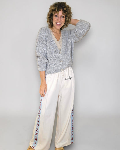Cream Merle 2 tone Chenille Cropped Cardigan
