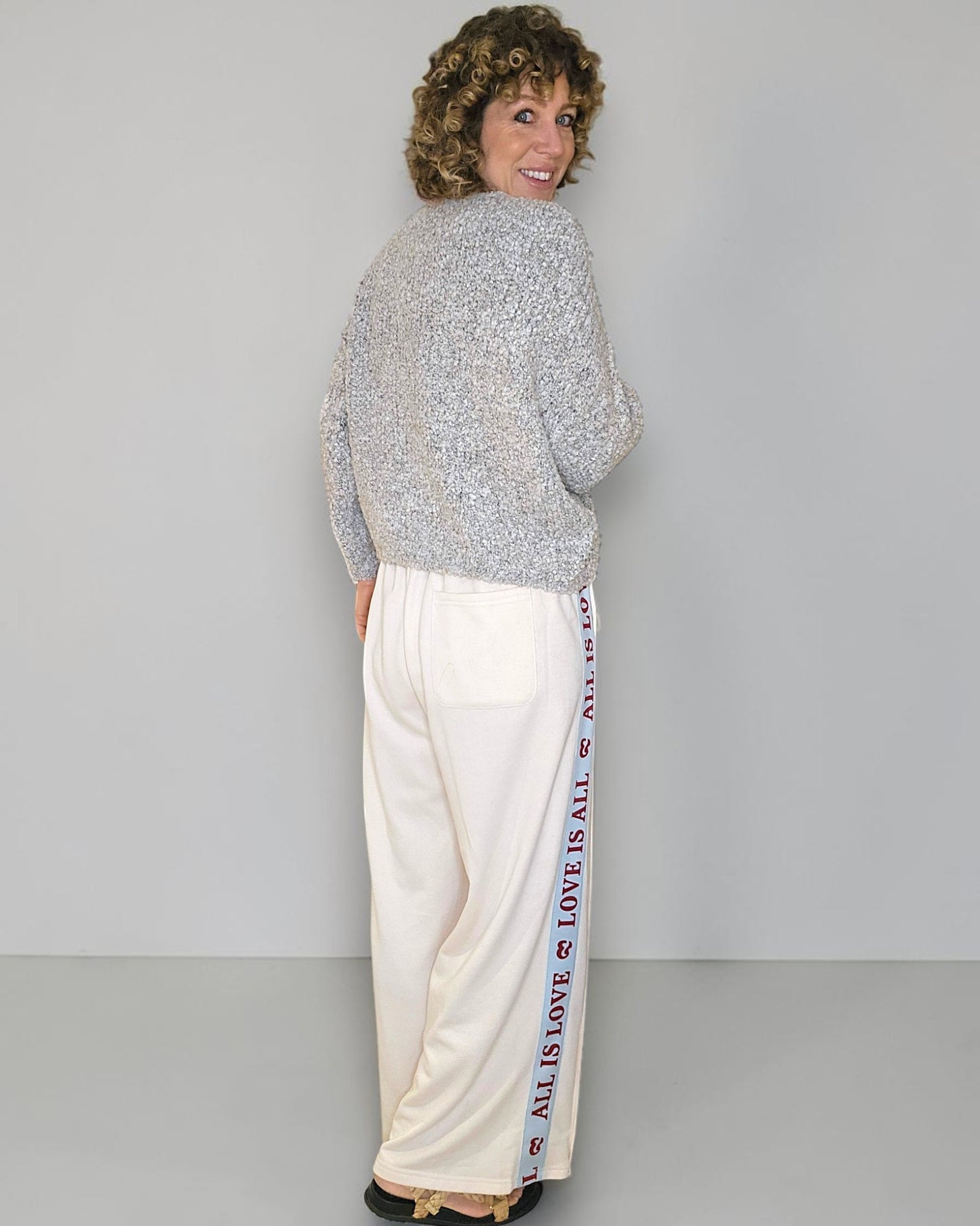 Cream Merle 2 tone Chenille Cropped Cardigan