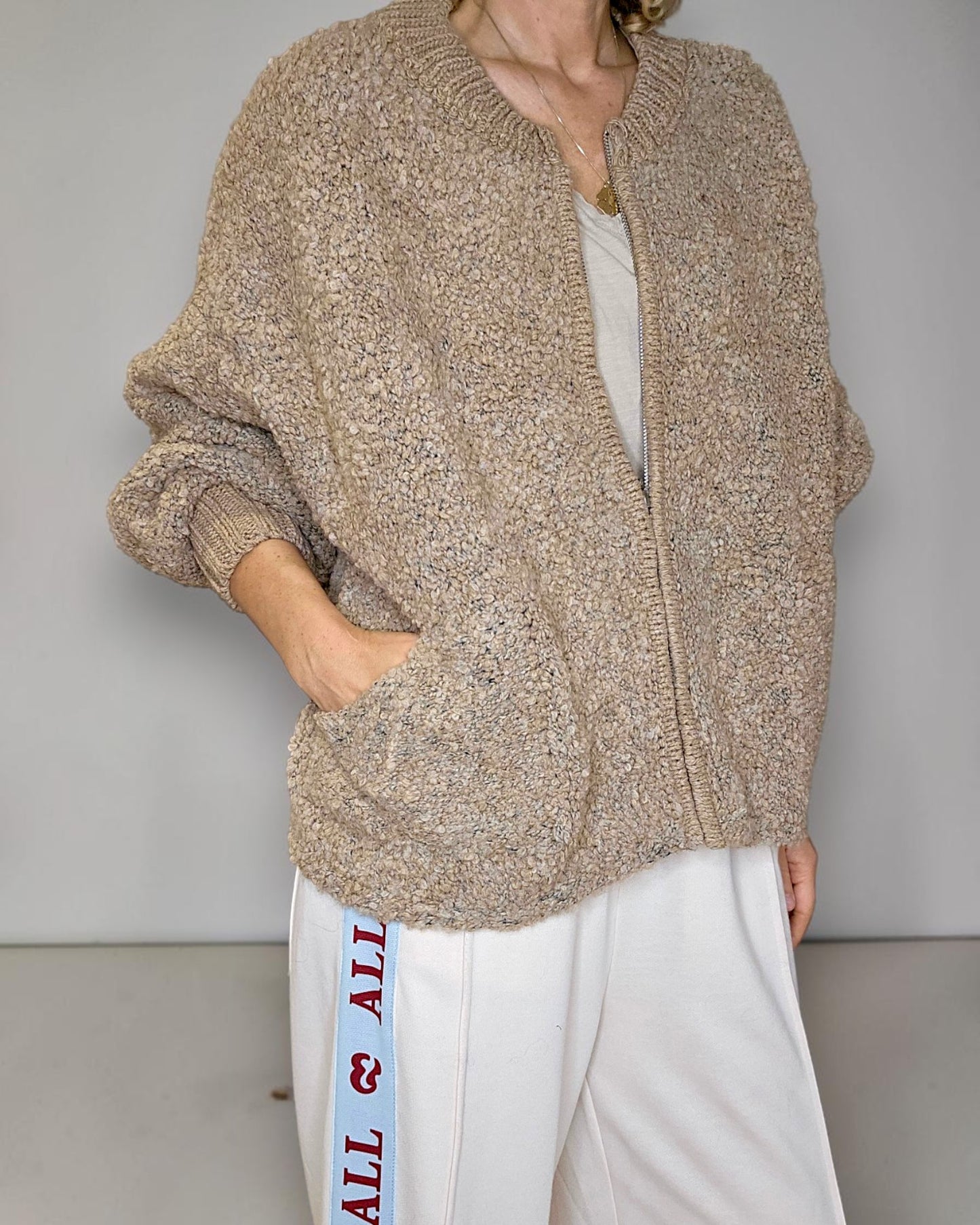 Caramel Merle Chenille Zip Jkt