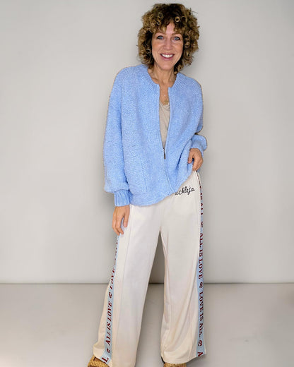 Baby Blue Chenille Zip Jkt